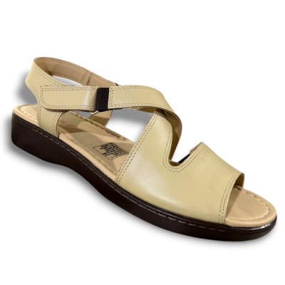 Romulo Sandalia Cuero Beige Mujer Ref 5024